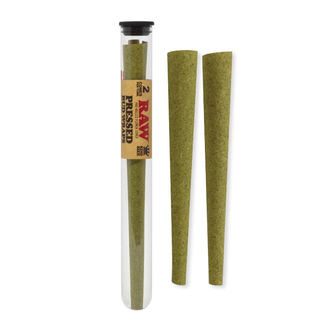 RAW: PRESSED BUD WRAPS KING SIZE PRE-ROLLED FLOWER CONES