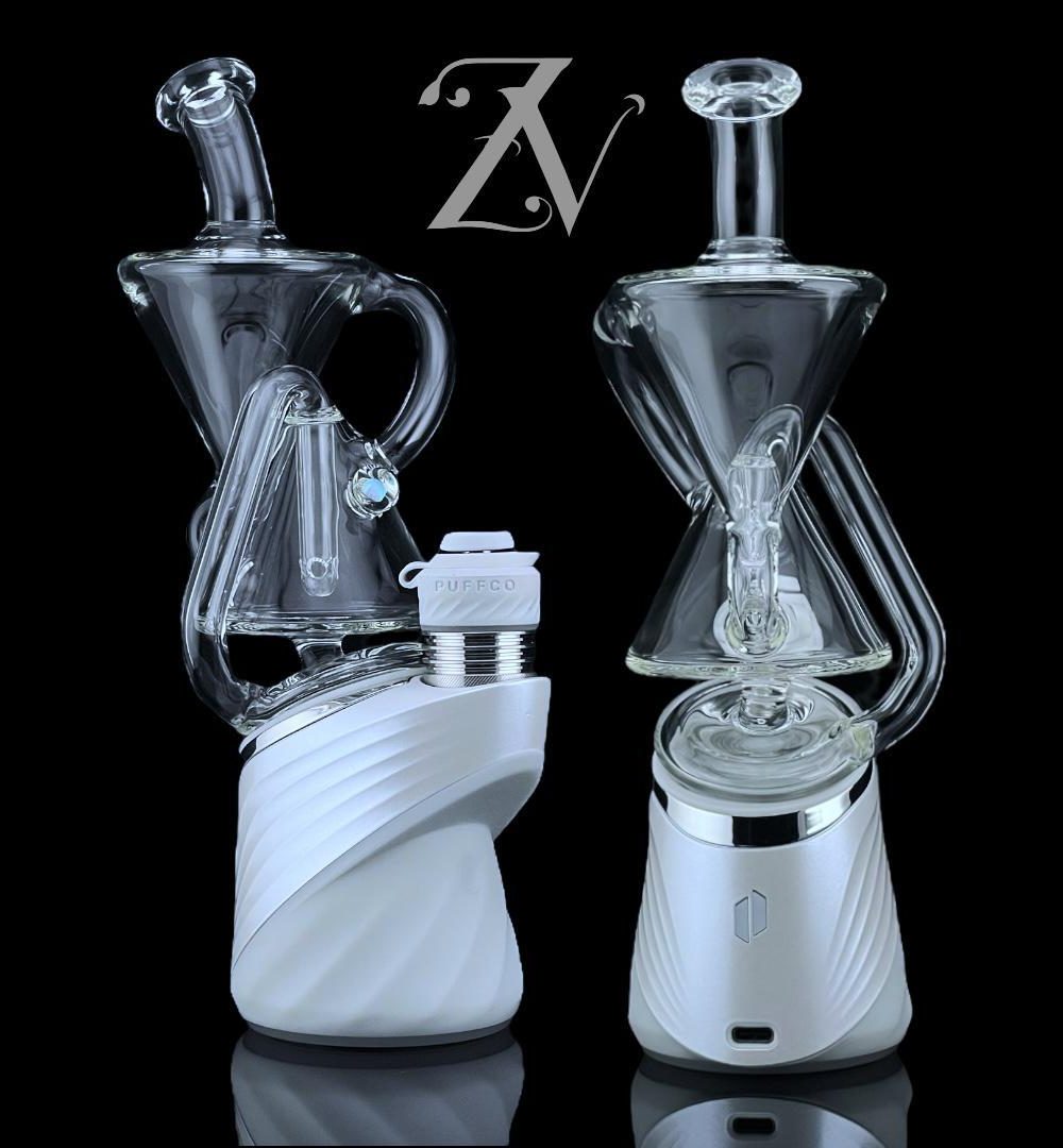 IRIDESCENT GLASS: ECO KICKBACK RECYCLER PUFFCO PEAK ATTACHMENT