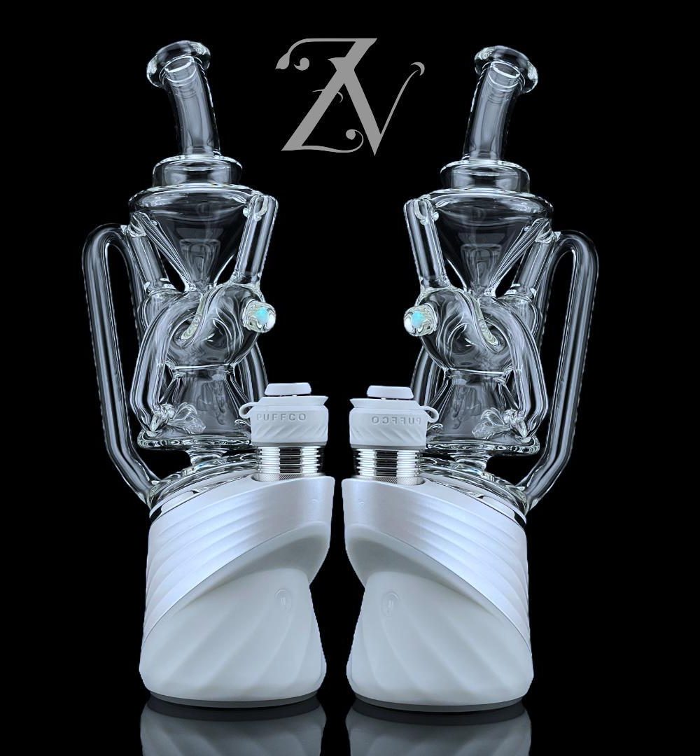 IRIDESCENT GLASS: SUPERIOR 2X2 RECYCLER PUFFCO PEAK ATTACHMENT