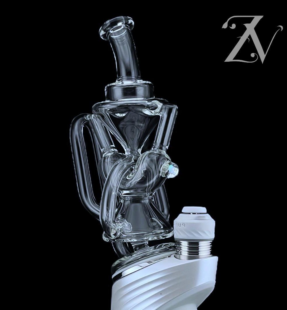 Alternative view of IRIDESCENT GLASS: SUPERIOR 2X2 RECYCLER PUFFCO PEAK ATTACHMENT