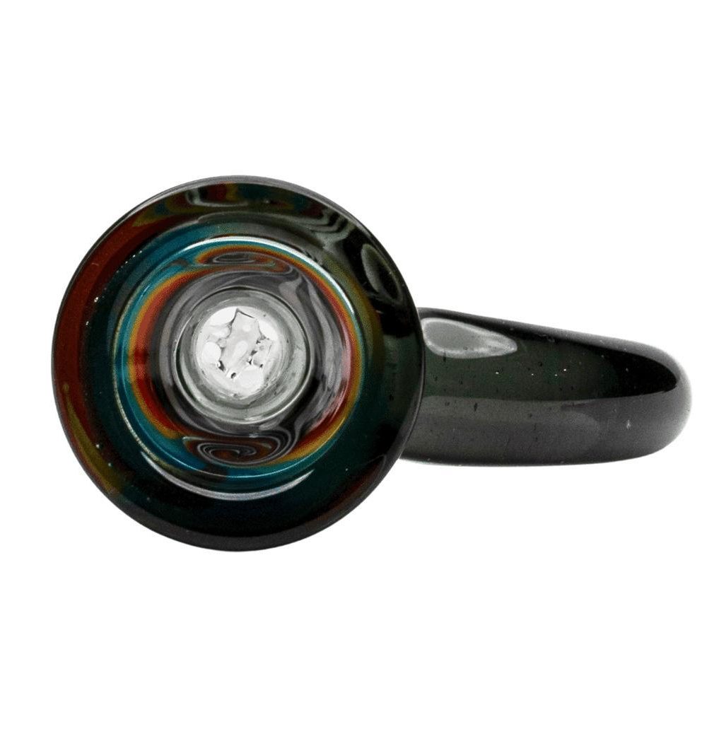 Alternative view of ROOTS GLASS: 14MM WIG WAG 4 HOLE HORN BOWL/FLOWER SLIDE
