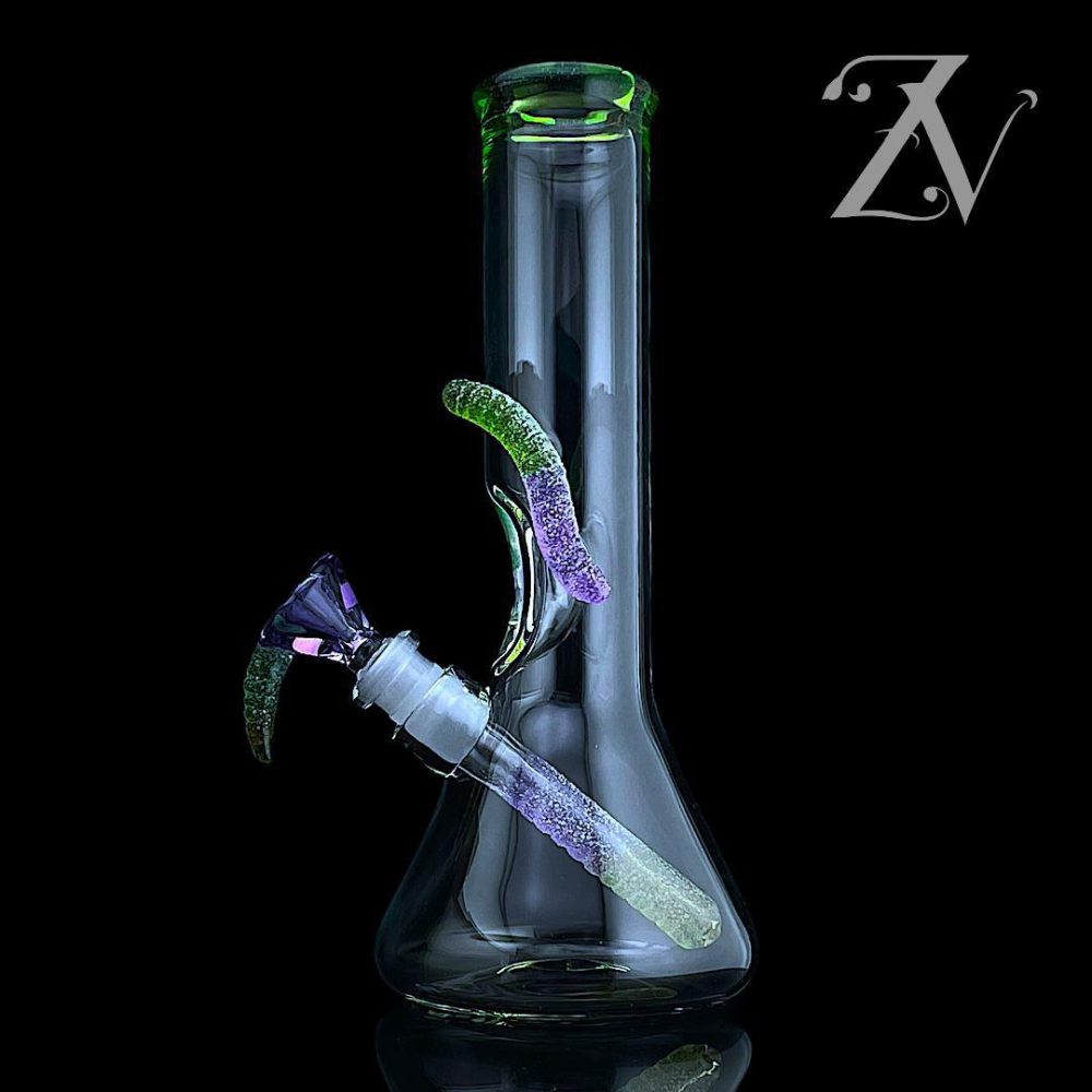 EMPERIAL GLASS: 11" CANDY TUBE CRIPPPY X PURPLE LOLLIPOP