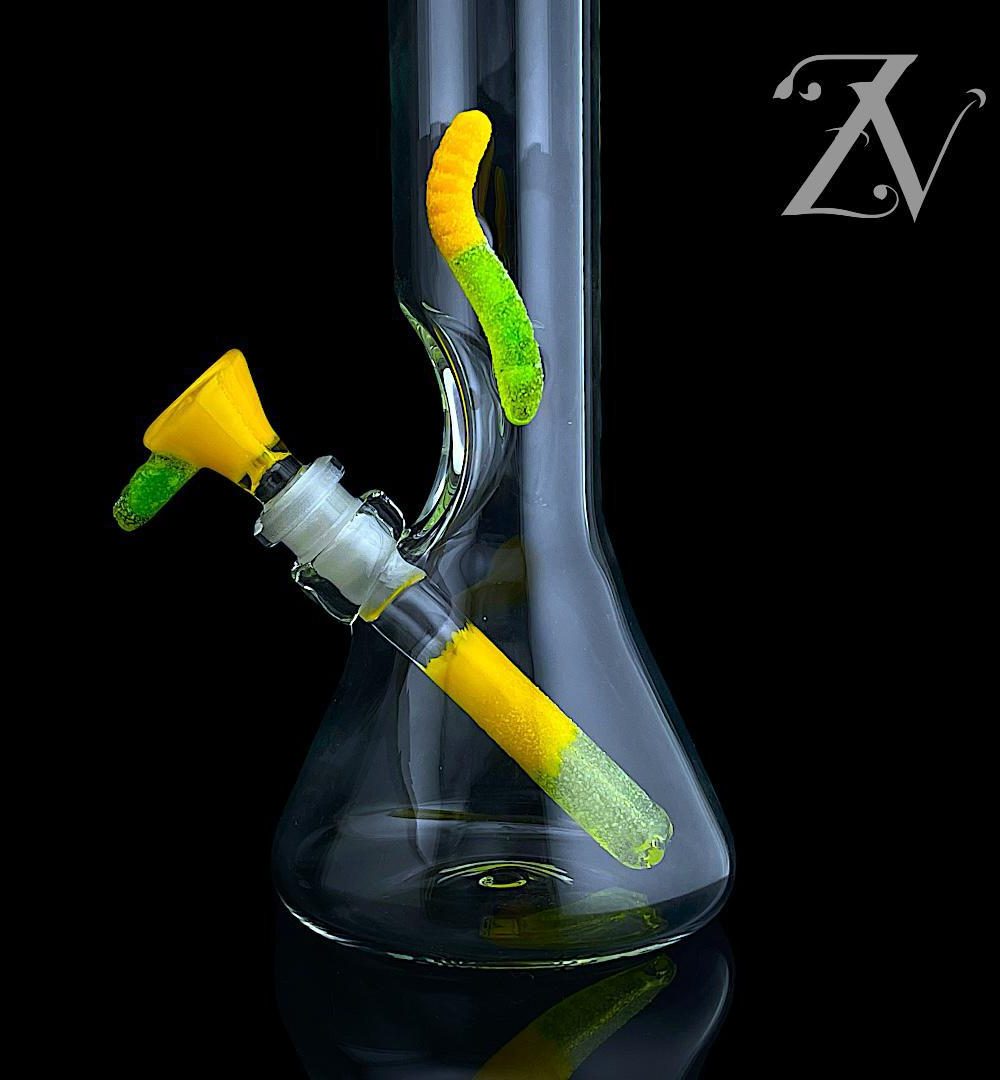 Alternative view of EMPERIAL GLASS: 11" CANDY TUBE YELLOW CRAYON X SLYME