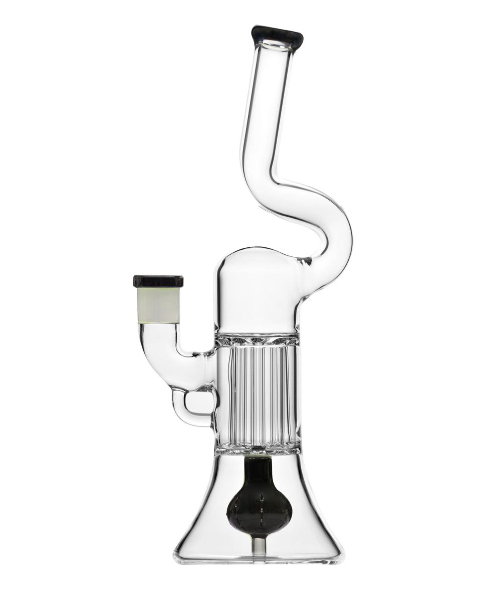 CALI BEAR GLASS: 14" NATTY PILLAR BONG GILDED PERC