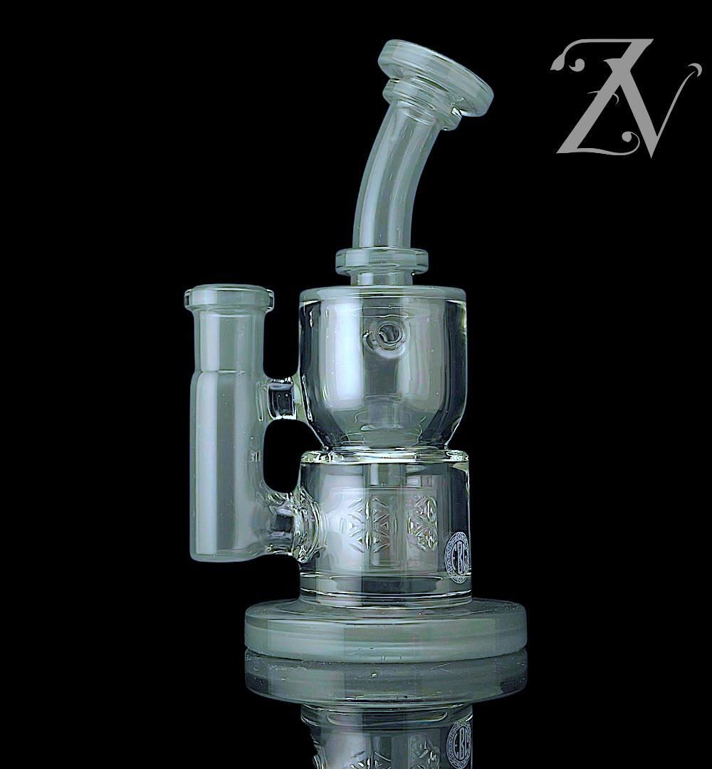 FATBOY GLASS: PORTLAND GRAY MINI HOURGLASS TAURUS INCYCLER RIG