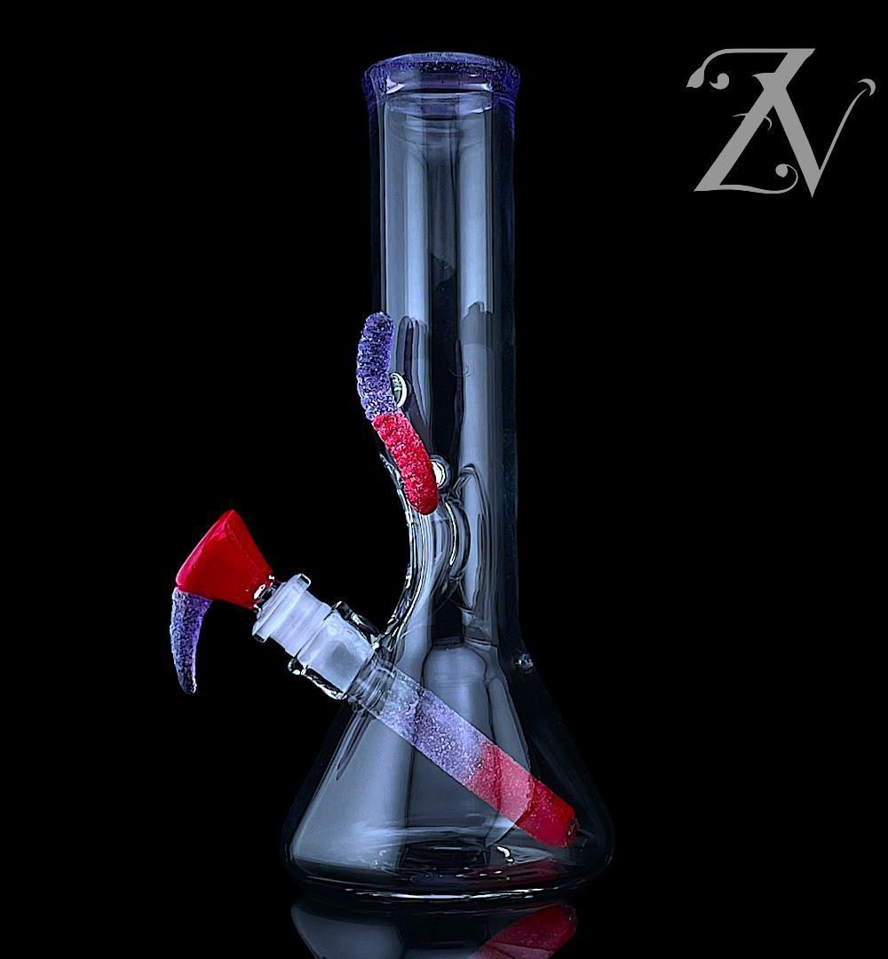 EMPERIAL GLASS: 11" CANDY TUBE PURPLE LOLLIPOP X POPPY SEED