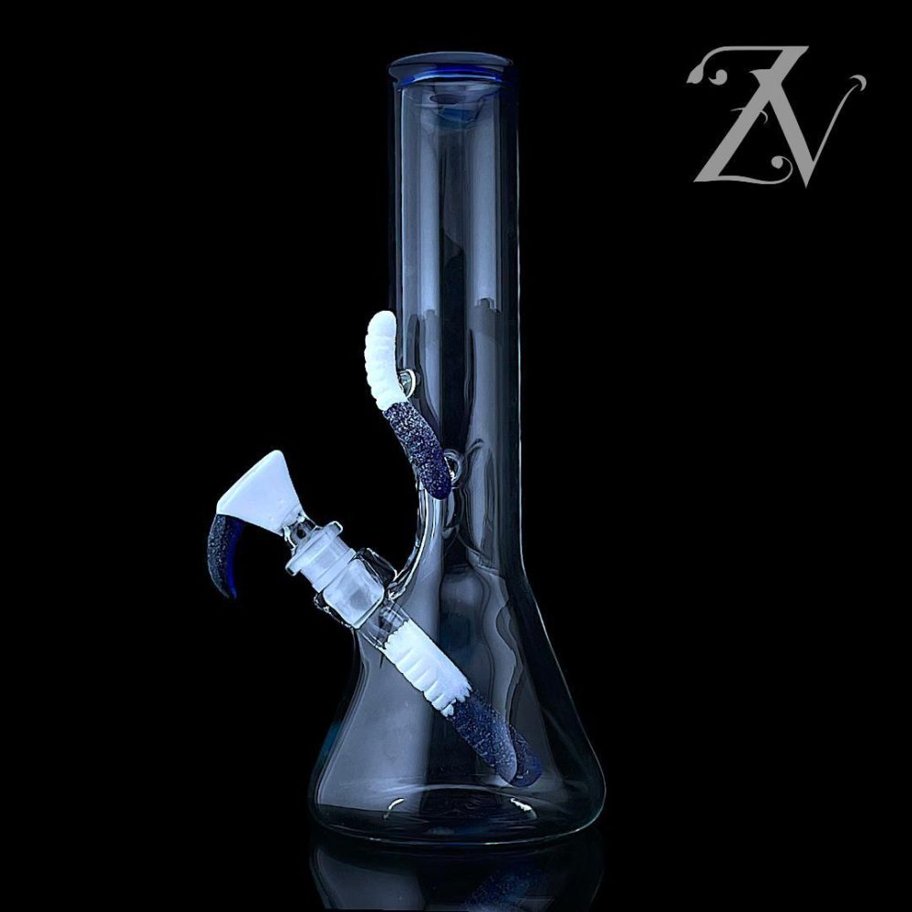 EMPERIAL GLASS: 11" CANDY TUBE BLUE DREAM X JADE WHITE