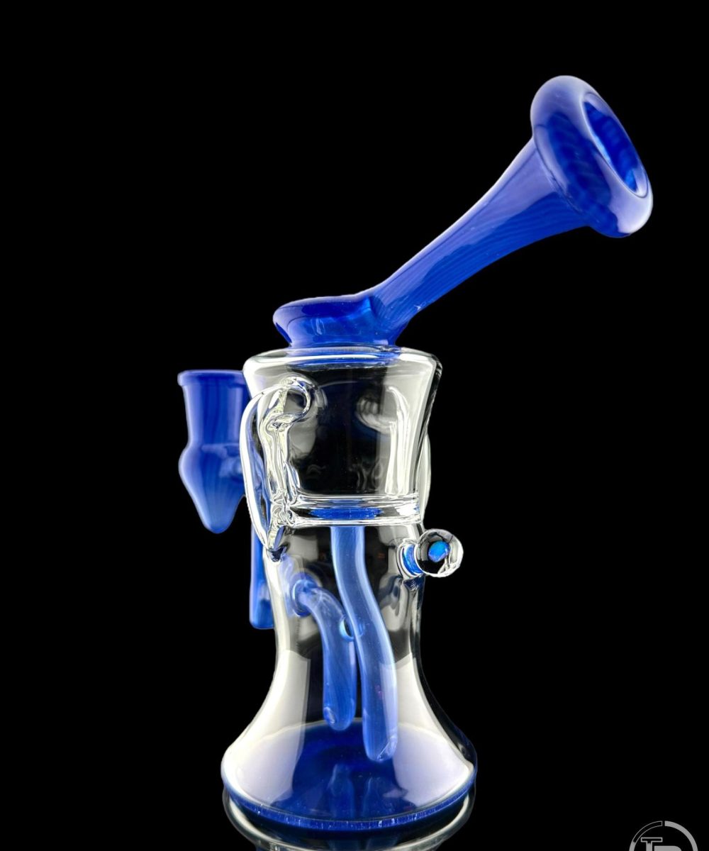 IRIDESCENT GLASS: 8" COLOR ACCENTED GILCYCLER WITH ENCASED OPAL MYSTIQUE