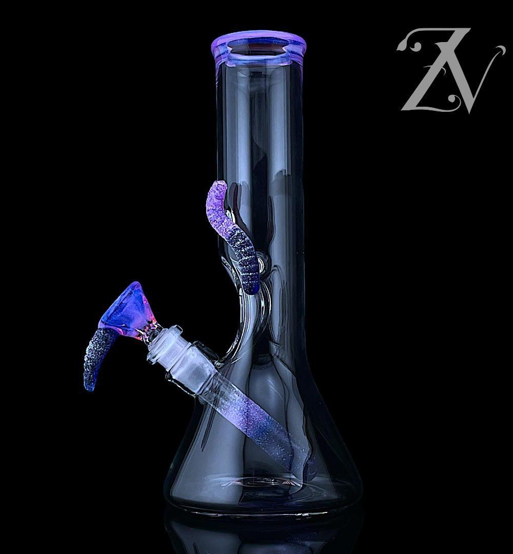 EMPERIAL GLASS: 11" CANDY TUBE PINK SLYME X BLUE DREAM