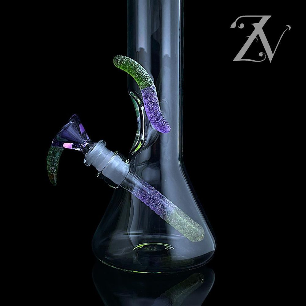 Alternative view of EMPERIAL GLASS: 11" CANDY TUBE CRIPPPY X PURPLE LOLLIPOP