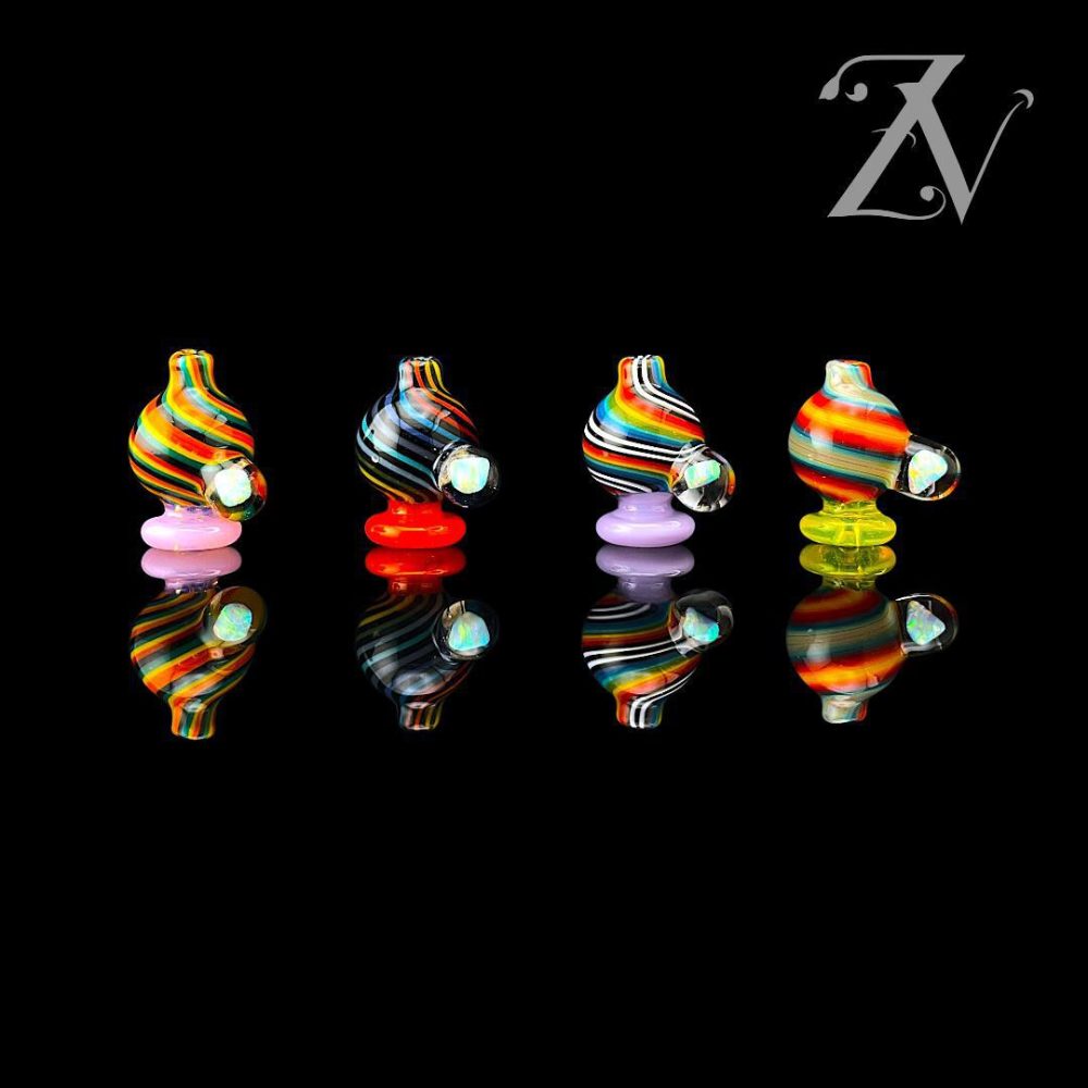 IRIDESCENT GLASS: ENCASED OPAL WIG WAG PUFFCO/CARTA BUBBLE CAP