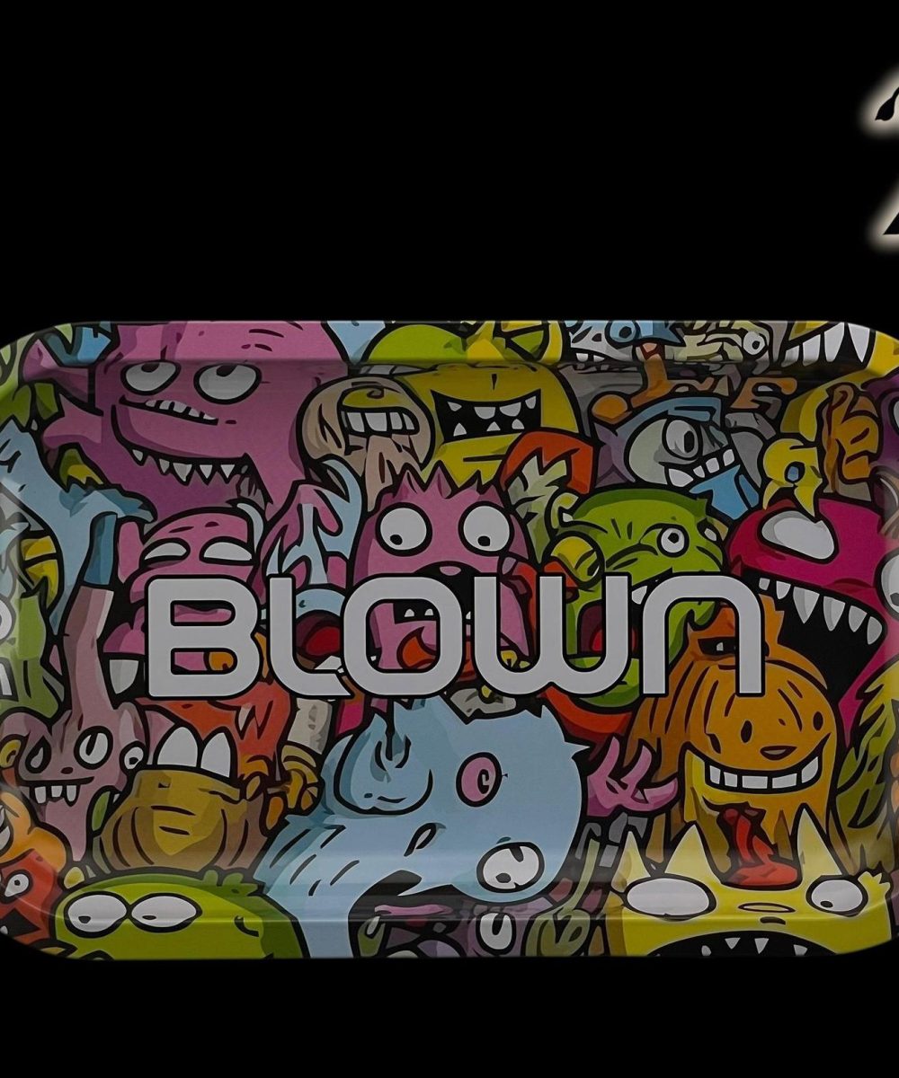 Alternative view of BLOWN GLASS: STEEL ROLLING TRAY