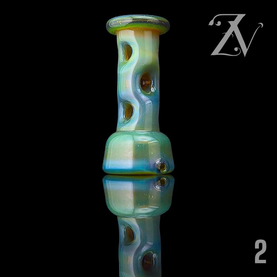 Alternative view of PIPPEN PIPPENGER GLASS: COLORED COOLING COLUMN PUFFCO PEAK ATTACHMENT