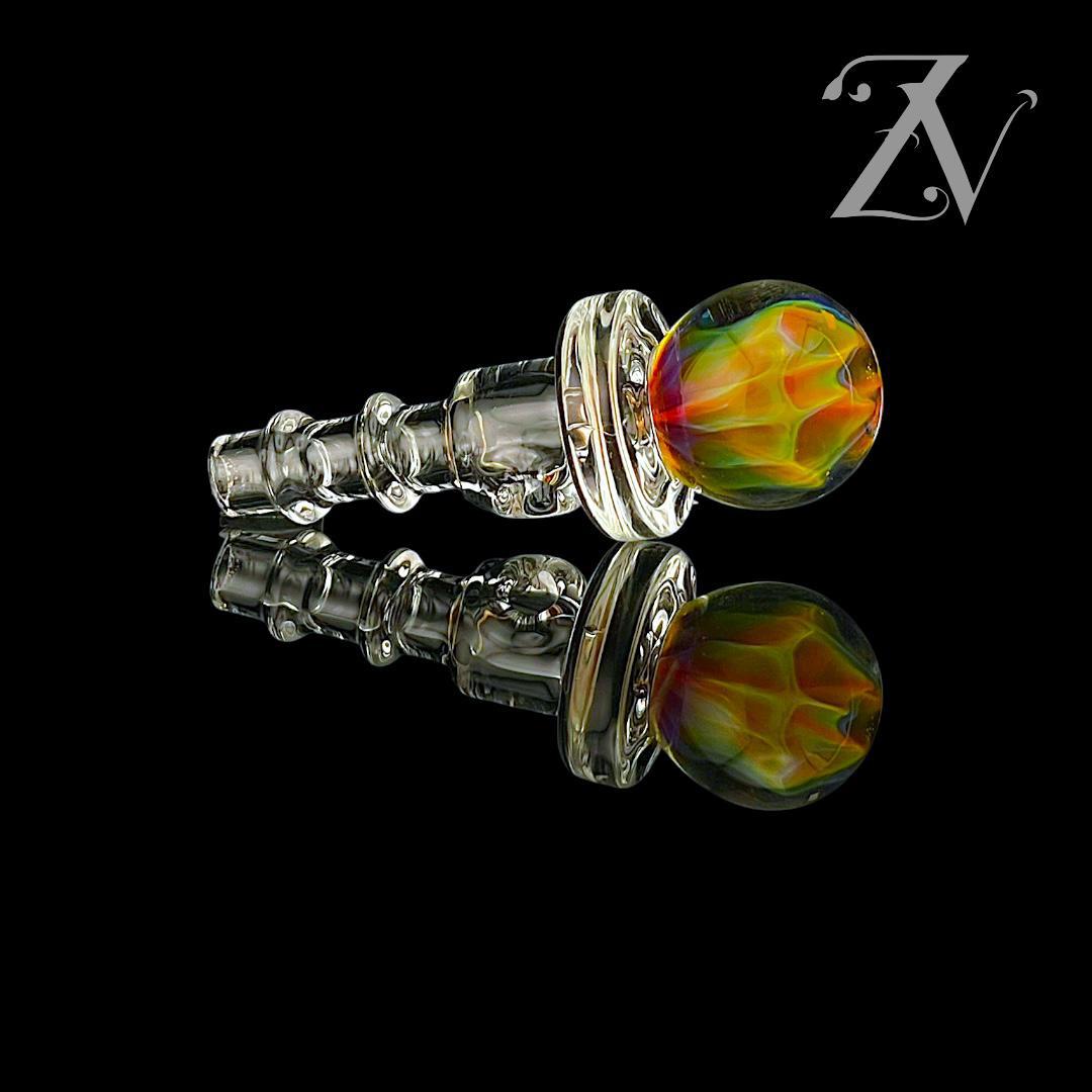 IRIDESCENT GLASS: CLEAR MILLIE IMPLOSION PUFFCO PEAK PRO 3DXL JOYSTICK CAP