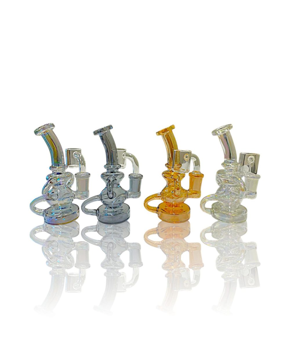 MK100 GLASS: 5" MINI KLEIN RECYCLER WITH BANGER