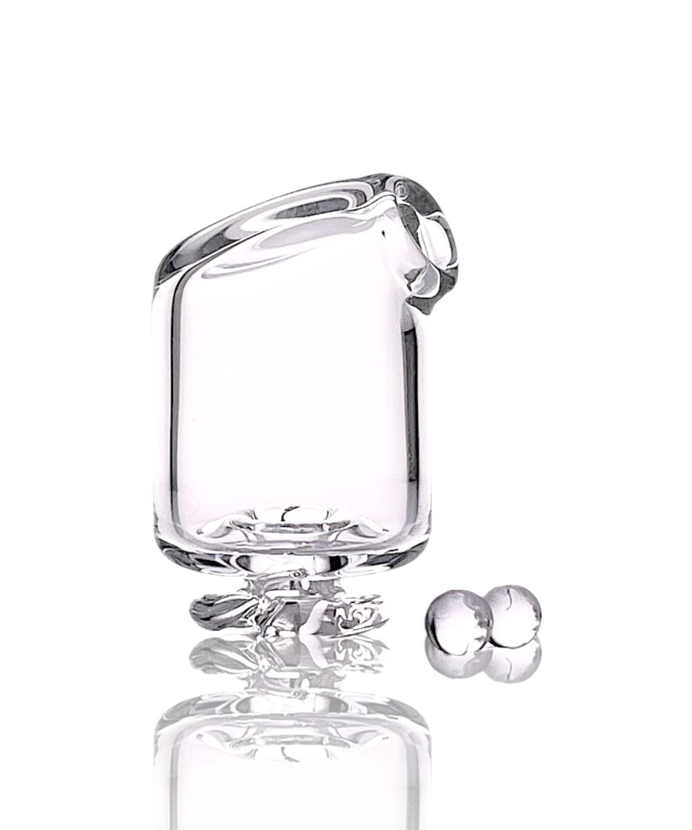 KIZMIT GLASS: CLEAR PIVOT MOUTHPIECE & MATCHING PEARL SET