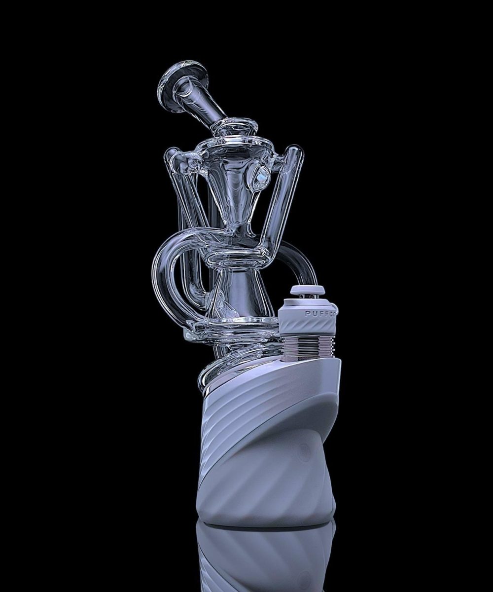 Alternative view of IRIDESCENT GLASS: WISHBONE RECYCLER PUFFCO PEAK GLASS ATTACHMENT