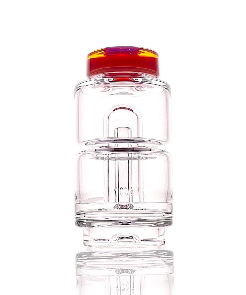 SPIDER GLASS: CENTER CUT ACCENTED PUFFCO PEAK GLASS ATTACHMENT