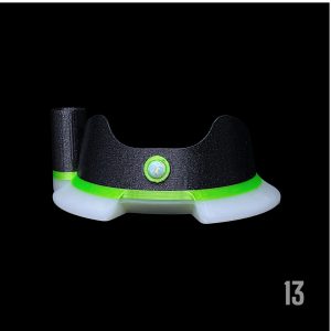 #15 - BLACK X GREEN WITH 6MM WHITE OPAL WITH HOT KNIFE