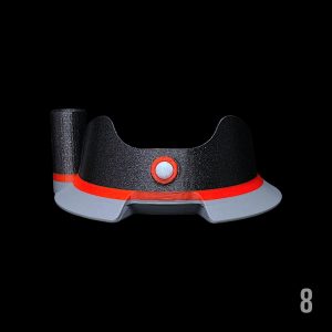 #8 - BLACK X RED WITH 6MM WHITE OPAL WITH HOT KNIFE