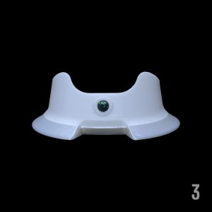 #3 - JADE WHITE WITH 6MM BLACK OPAL