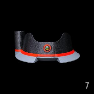 #7 - BLACK X RED WITH 6MM BLACK OPAL WITH HOT KNIFE