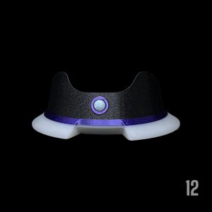 #12 - BLACK / PURPLE WITH 6MM WHITE OPAL