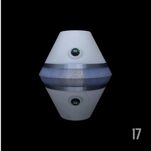 #17 - WHITE X PURPLE WITH 6MM BLACK OPAL (PIVOT)