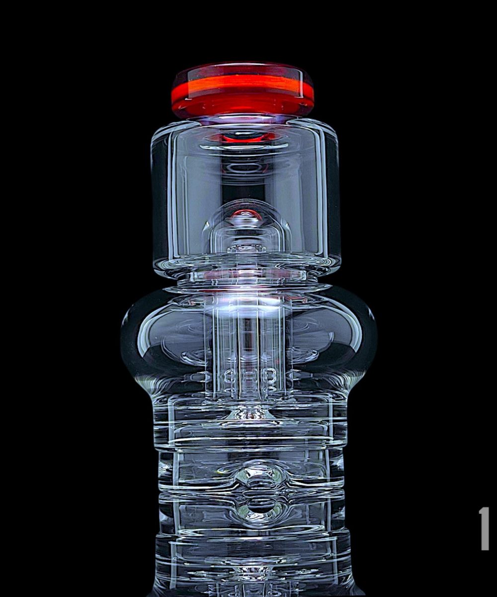 Alternative view of SPIDER GLASS: OG SHAPE ACCENTED PUFFCO PEAK GLASS ATTACHMENT