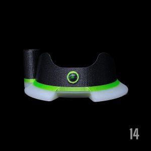 #16 - BLACK X GREEN WITH 6MM BLACK OPAL WITH HOT KNIFE