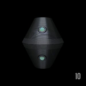 #10 - BLACK X GREY WITH 6MM WHITE OPAL (PIVOT)