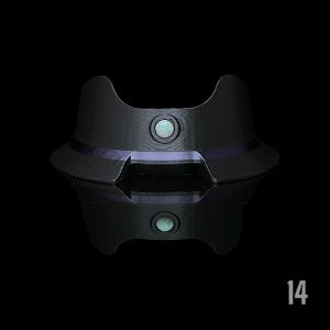 #14 - ONYX WITH PURPLE BAND WITH 6MM WHITE OPAL