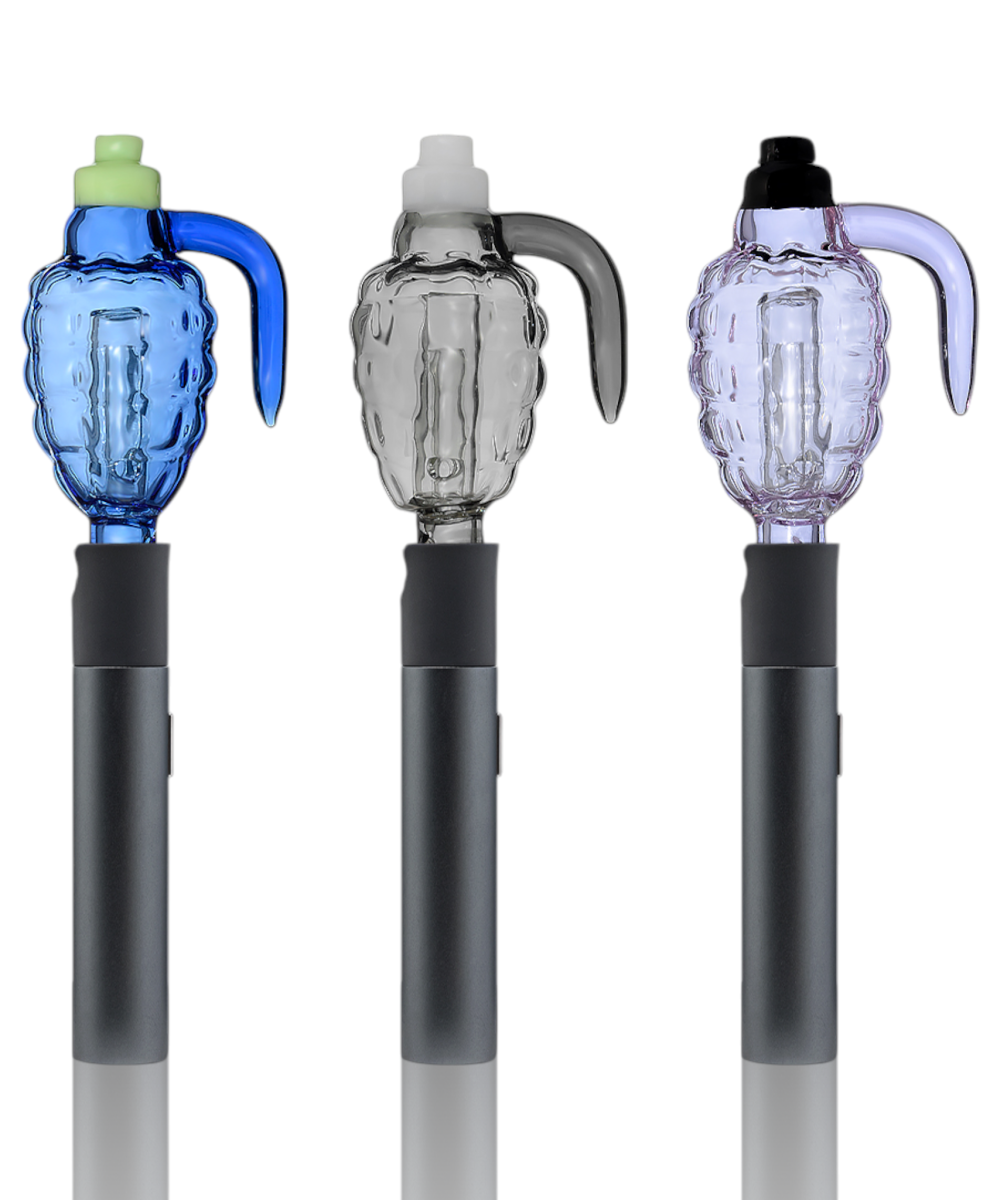 Alternative view of CALI BEAR GLASS: GRENAD STYLED PUFFCO PIVOT MOUTHPIECE