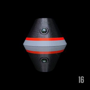 #16 - BLACK X RED WITH 6MM BLACK OPAL (PIVOT)